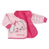 Sametový kojenecký kabátek EWA Bunny růžový