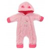 Vyteplený kojenecký overal EWA Teddy Bear růžový