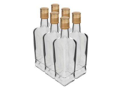 Browin Láhev 500ml hranatá + uzávěr, 6ks