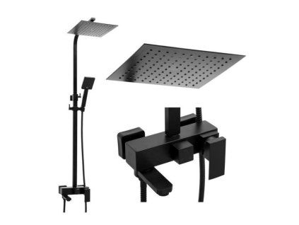 DuraHome Panel sprchový, hlavice dešťová, ZION 145192, černá