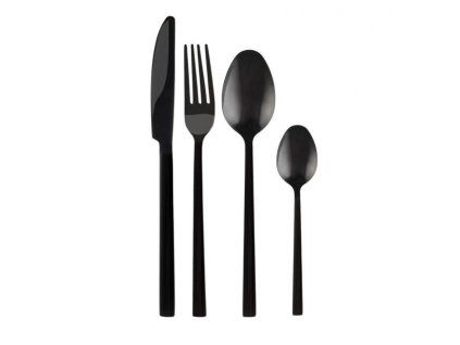 DuraHome Sada příborů PIANO, 24ks, černá