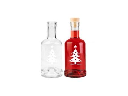 DuraHome Láhev Gin, 250 ml, stromeček, bílá