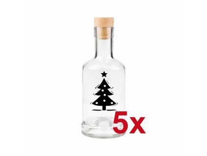 DuraHome Láhev Gin, 250 ml, stromeček, černá, 5 ks