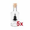 DuraHome Láhev Gin, 250 ml, stromeček, černá, 5 ks