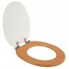 DuraHome Sedátko WC M405, MDF, bílá & světlé dřevo