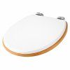 DuraHome Sedátko WC M405, MDF, bílá & světlé dřevo