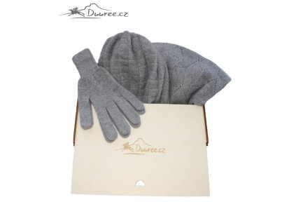 Dárkový set čepice, rukavice a velká šála 100% kašmír