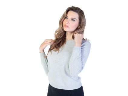 Kašmírový svetr Sophia (Barva Světle šedá, Velikost 2XL)
