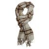 Kašmírová šála Tartan (Barva Přírodní bílá)