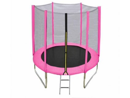 Pink trampoline with ladder