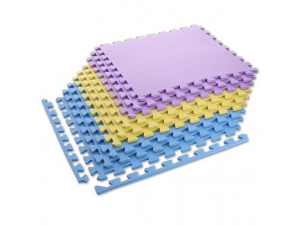 Ochranná puzzle podložka HMS MP10 žlutá-modrá-fialová
