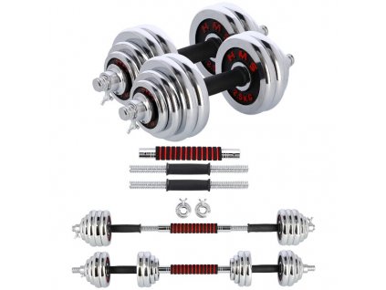 Chromovaný činkový set v kufru HMS STC30 30kg