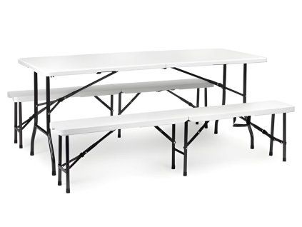 Skládací pivní set MultiGarden 180 cm bílý