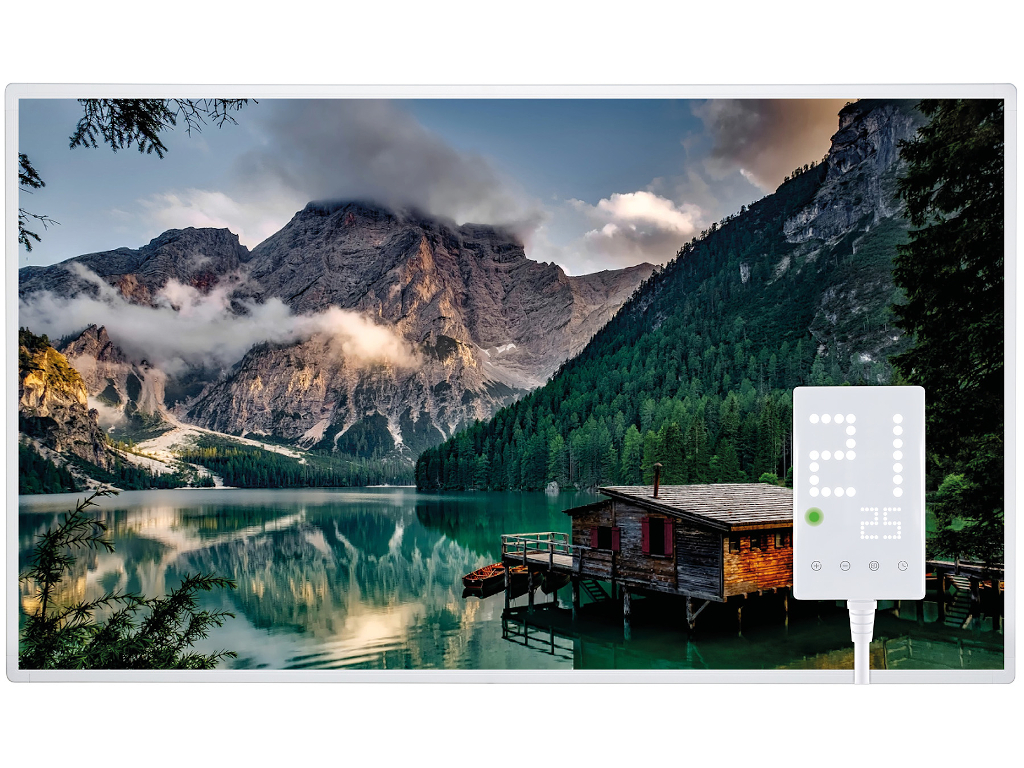 Infračervený ohřívač Heidenfeld HF-HP105 s termostatem - 600 Watt Motiv: Mountain lake