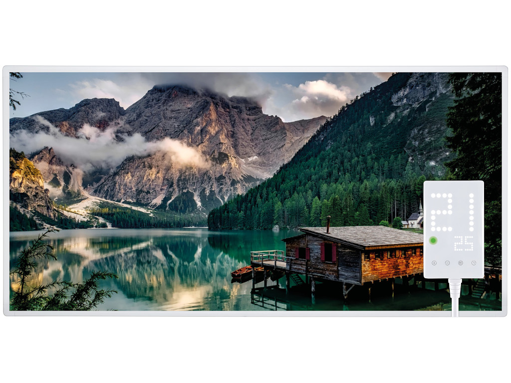 Infračervený ohřívač Heidenfeld HF-HP105 s termostatem - 1000 Watt Motiv: Mountain lake