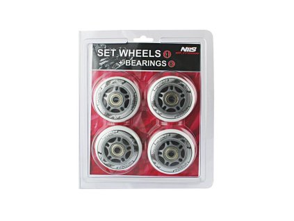 Nils Extreme készlet - PU kerekek 72x24 (4 db) fehér + ABEC 7 csapágyak (8 db)