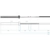 HMS Premium GO685 Olimpiai rúd 220 cm x 50 cm + gyorszárók ZG1000