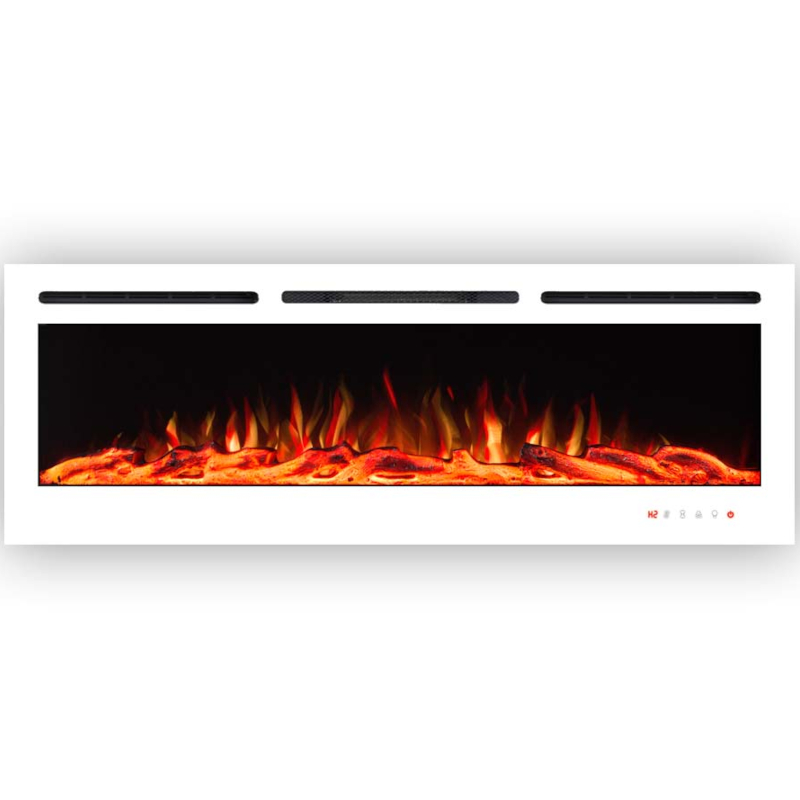 Elektrický krb Heidenfeld HF-WK200 153x55 cm Farba: biela