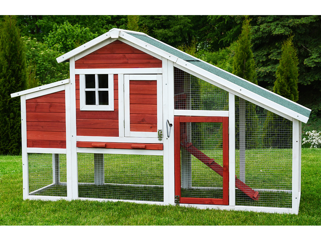 MyAnimal kurín MH-32 2.0 - 186 x 62 x 114 cm Farba: červeno/biela