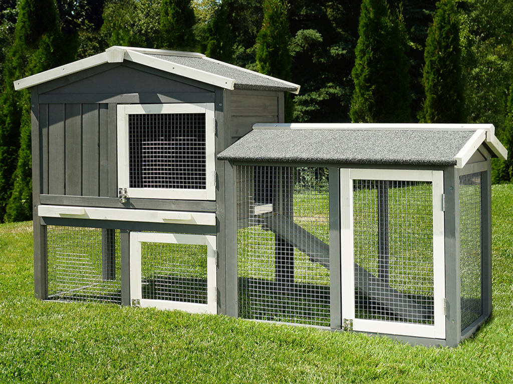 MyAnimal králikáreň MH-03 2.0 - 147 x 53 x 85 cm Farba: šedo/biela