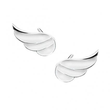 Stříbrné náušnice křídla zdobená