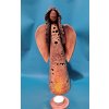 Keramický anděl – reliéf, svícen, 36 cm (ruční práce)  #GIFT# dárek