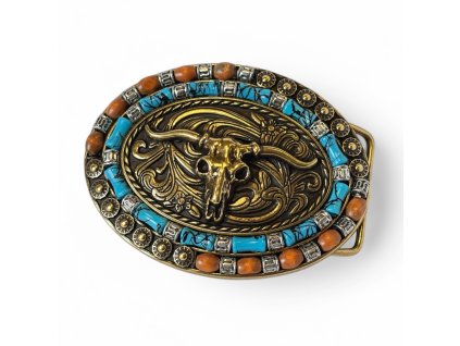Přezka Longhorn and beads
