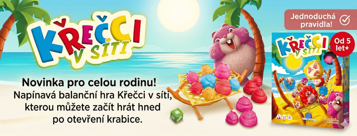 Napínavá rodinná balanční hra Křečci v síti