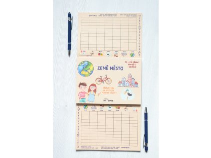 Papírová hra Země, město A5 trhací blok 50 listů VEPEZ6