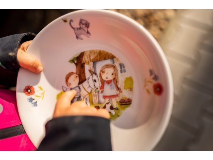 Sada dětského porcelánu České dětství - 2 talířky + hrneček | Dva tátové