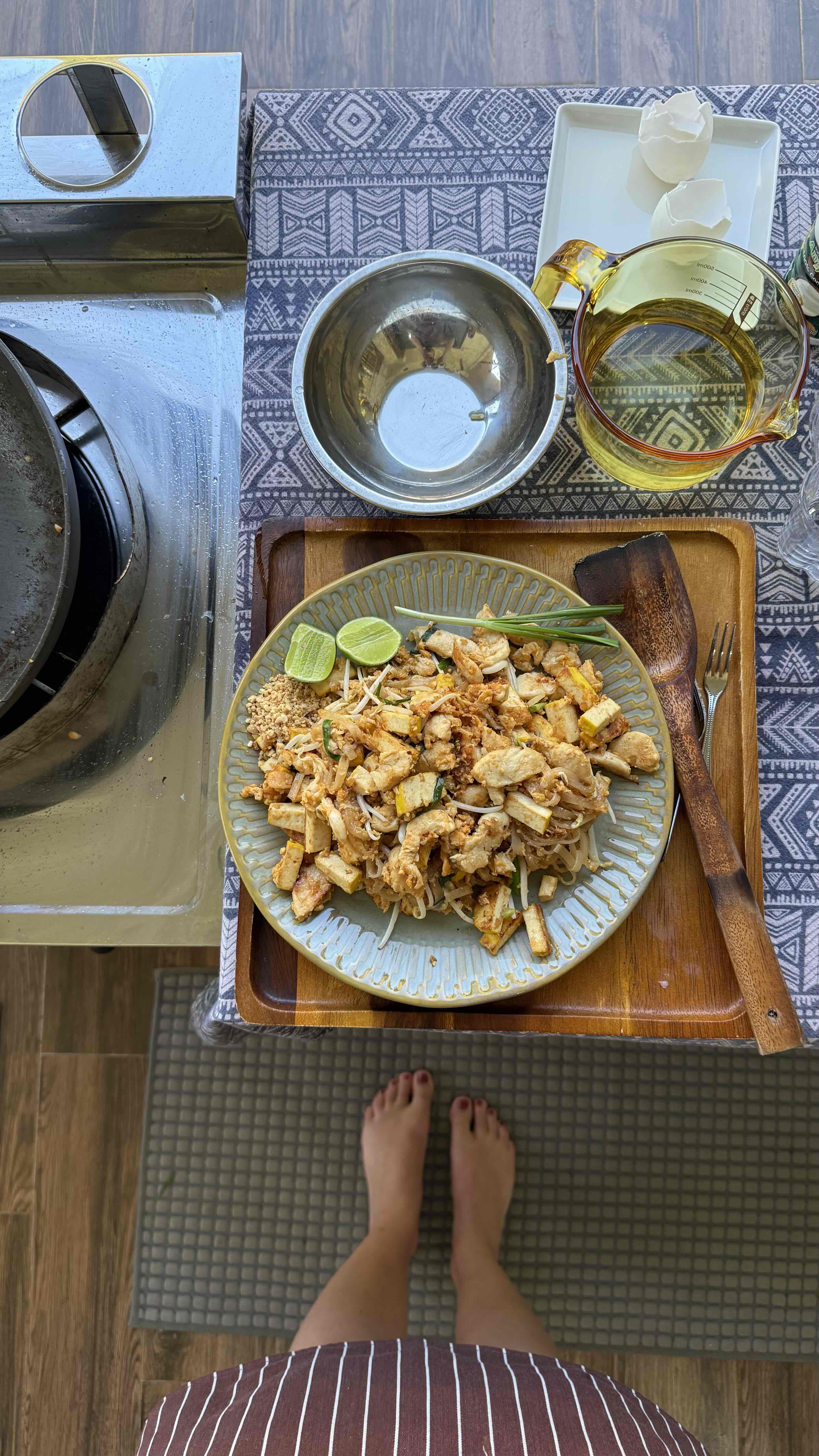 Pad Thai připravené během kurzu