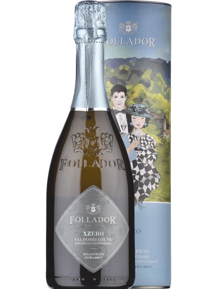 Follador Prosecco Superiore DOCG XZERO Dossagio Zero extra brut v dárkové krabičce