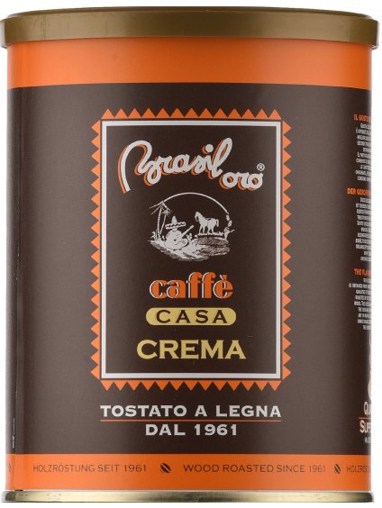 Brasil Oro káva Casa Crema 250g plechovka, mletá (70% arabica, 30% robusta)