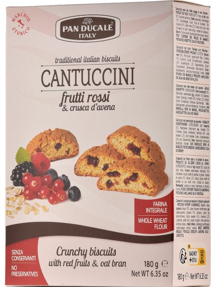 Pan Ducale Cantuccini - červené ovoce a oves 180g