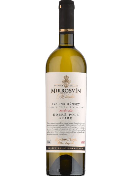 Mikrosvín Mikulov Traditional line Ryzlink rýnský Dobré pole 2022 pozdní sběr