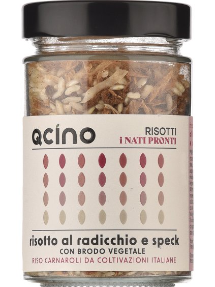 QCINO Risotto Radicchio e Speck 210g sklo
