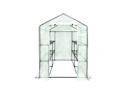 mini tunel szklarniowy z polkami 14x14x2m zielony