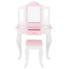 Dětský toaletní stolek SOL s židlí a 3 zrcadly růžový