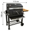 grill weglowy 1135x50x107 cm z zeliwnym rusztem i drewniana polka (2)