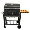 grill weglowy 1135x50x107 cm z zeliwnym rusztem i drewniana polka (3)