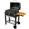 grill weglowy 1135x50x107 cm z zeliwnym rusztem i drewniana polka (4)