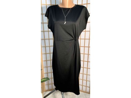 Černé šaty s řasením vel.XL