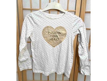 Triko srdce PRIMARK vel. 146