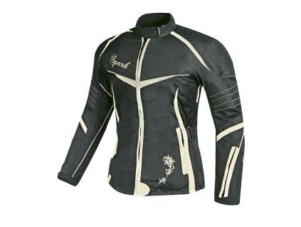 damska textilni moto bunda spark vintage cerna