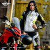 damska kozena moto bunda spark lina fluo