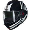 moto helma nolan n120 1 lineo n com nero bianco argento 348