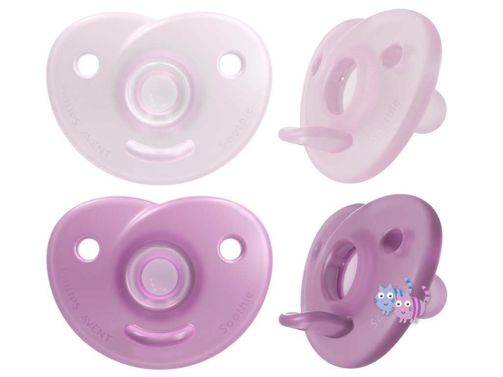 Philips AVENT Šidítko Soothie 0-6m dívka, 2 ks