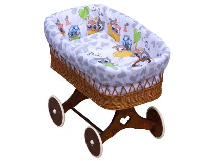 Proutěný košík na miminko Scarlett Kulíšek - šedá