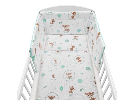 3-dílné ložní povlečení New Baby 90/120 cm Srnka mátové