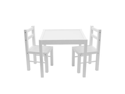 Dětský dřevěný stůl s židličkami Drewex bílý